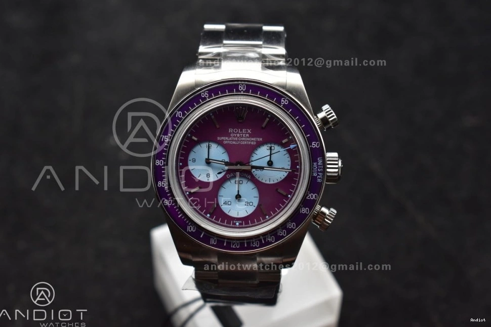 SS Purple Scona Daytona Dial 820 SA on Breathable Bracelet Edition SS ADGF Best 0816